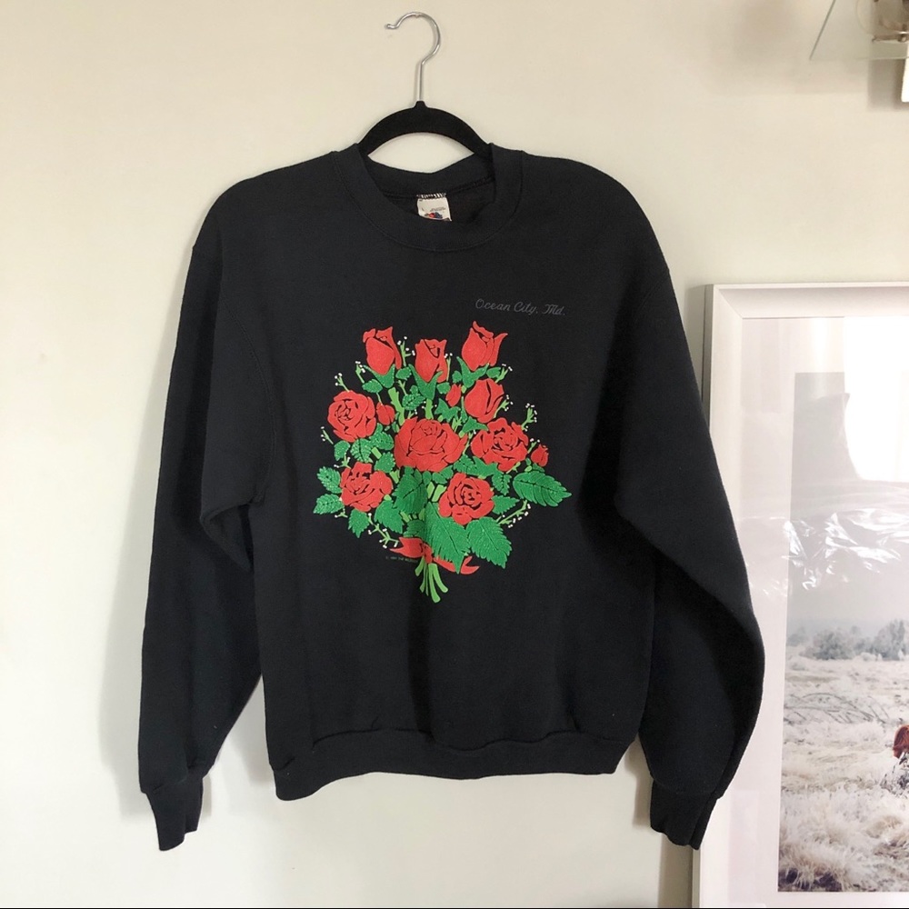 Vintage Ocean City Roses Oversized Sweatshirt - Picture 2 of 8